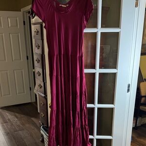 Brand New!!Soft Surroundings Deep Red Maxi Dress